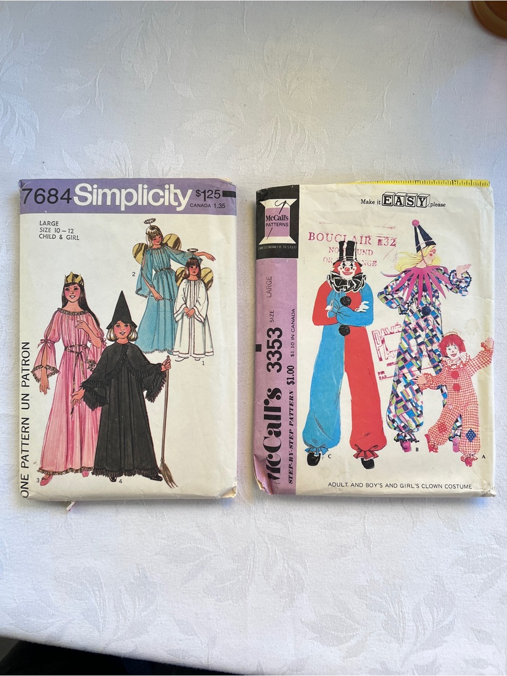 Pair of Vintage Halloween Costume Sewing Patterns